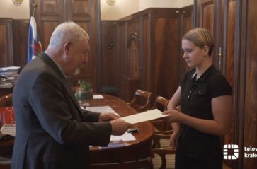 Prezydent Jacek Majchrowski pogratulował sukcesów Karolinie Pęk