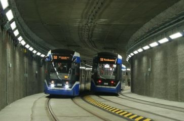 Zamknięty tunel Krakowskiego Szybkiego Tramwaju
