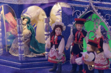 Odsłonięcie szopki Polskich Linii Lotniczych LOT